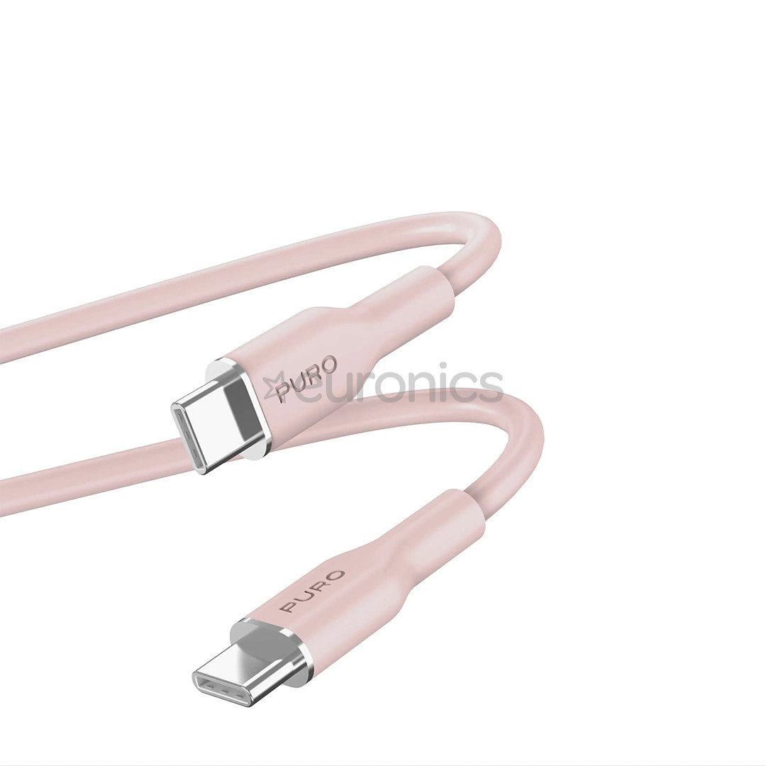 Puro Soft, USB-C / USB-C, 1,5 м, розовый - Кабель
