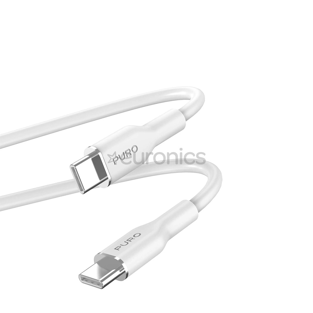 Puro Soft, USB-C / USB-C, 1,5 m, balta - Vads
