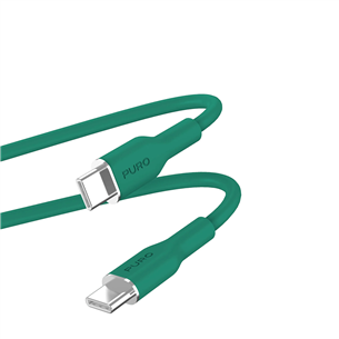 Puro Soft, USB-C / USB-C, 1,5 m, tumši zaļa - Vads PUUSBCUSBCICONDKGRN