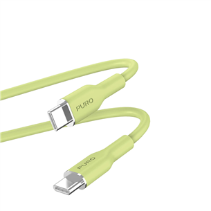 Puro Soft, USB-C / USB-C, 1,5 m, gaiši zaļa - Vads