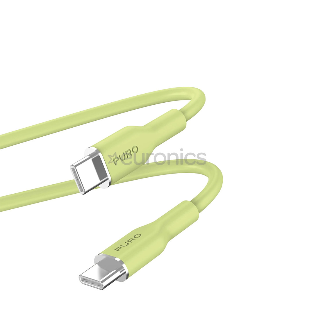 Puro Soft, USB-C / USB-C, 1,5 м, светло-зеленый - Кабель