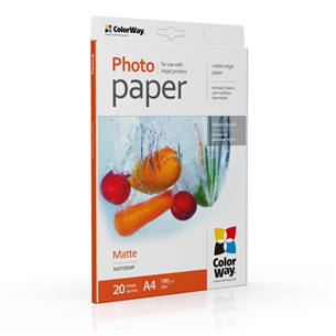 ColorWay A4, 190 g/m², 20 sheets, matte - Photo paper PM190020A4