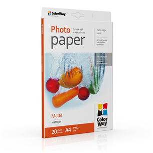 ColorWay A4, 190 g/m², 20 loksnes, matēts - Fotopapīrs PM190020A4