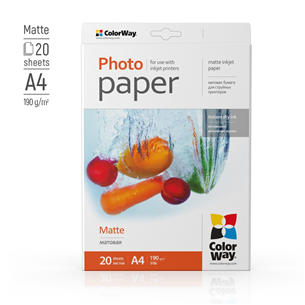 ColorWay A4, 190 g/m², 20 sheets, matte - Photo paper