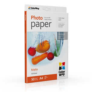 ColorWay A4, 190 g/m², 50 loksnes, matēts - Fotopapīrs PM190050A4