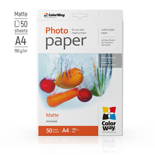 ColorWay A4, 190 g/m², 50 sheets, matte - Photo paper