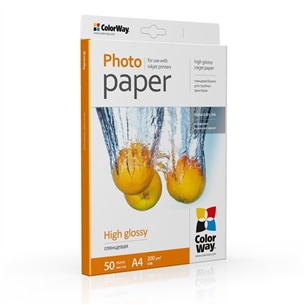 ColorWay High Glossy Photo Paper, 50 loksnes, A4, 200 g/m² - Fotopapīrs PG200050A4
