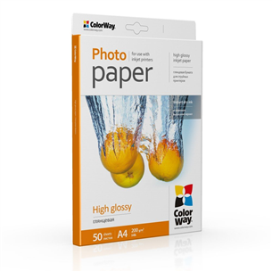 ColorWay High Glossy Photo Paper, 50 loksnes, A4, 200 g/m² - Fotopapīrs