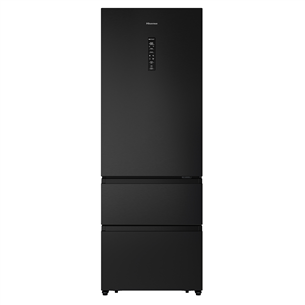 Hisense, NoFrost, 493 L, height 200 cm, black - Refrigerator RT641N4AFE1