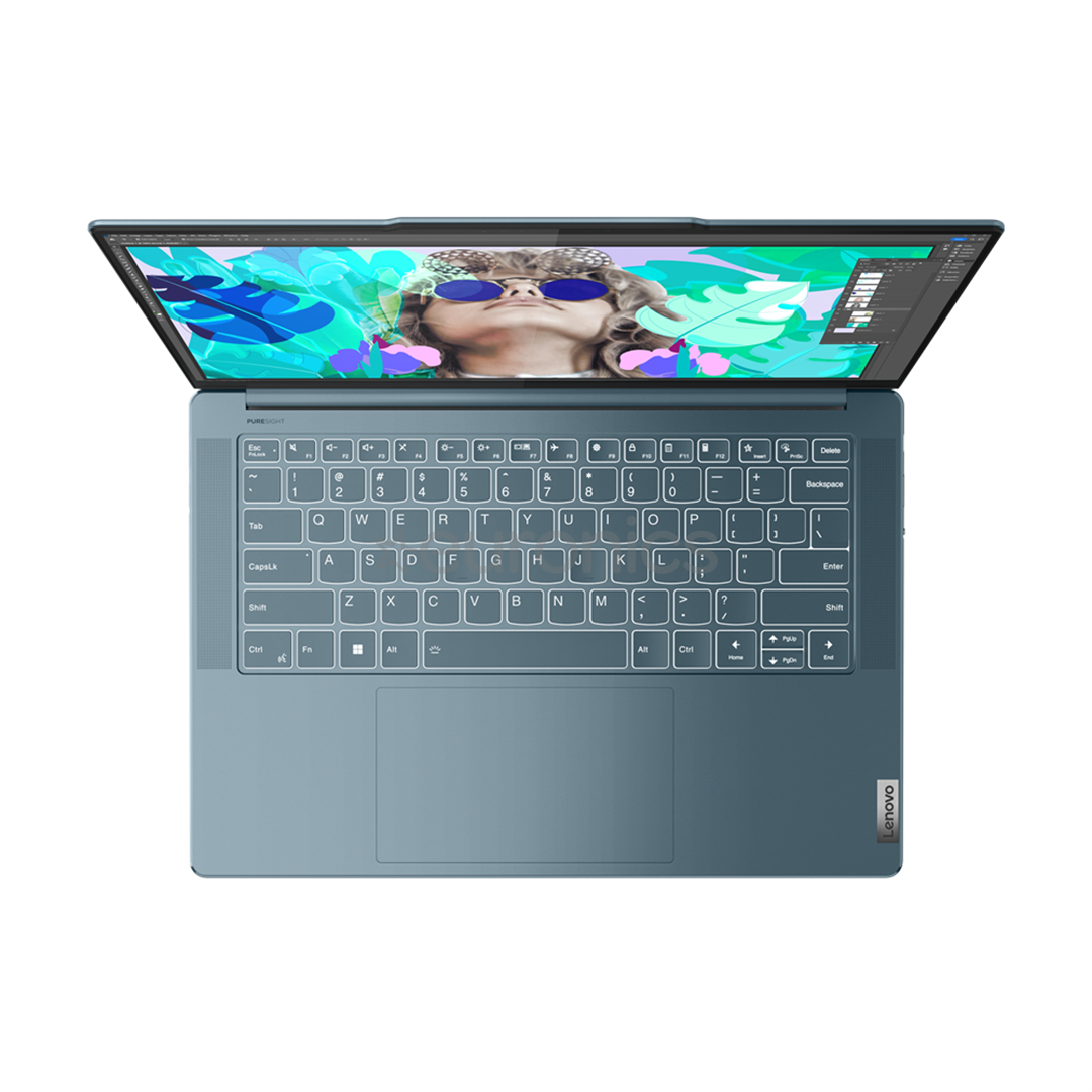 Lenovo Yoga Slim 7 14APU8, 14,5'', OLED, 2.9K, Ryzen 7, 16 ГБ, 1 ТБ, Radeon 780M, SWE, бирюзовый - Ноутбук