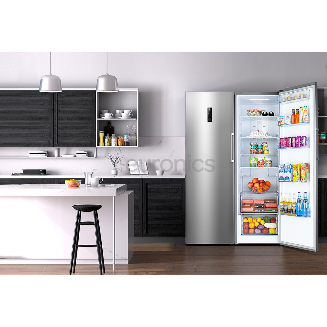 Hisense, 370 + 260 L, augstums 186 cm, nerūsējošā tērauda - Aukstuma skapis + saldētava