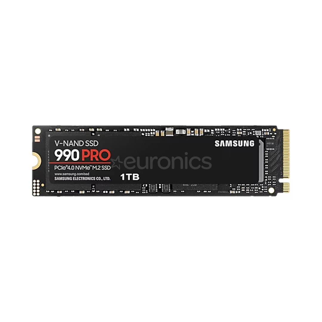 Samsung 990 PRO, 1 TB, PCIe 4.0 NVMe M.2, melna - SSD cietais disks