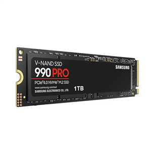 Samsung 990 PRO, 1 TB, PCIe 4.0 NVMe M.2, melna - SSD cietais disks