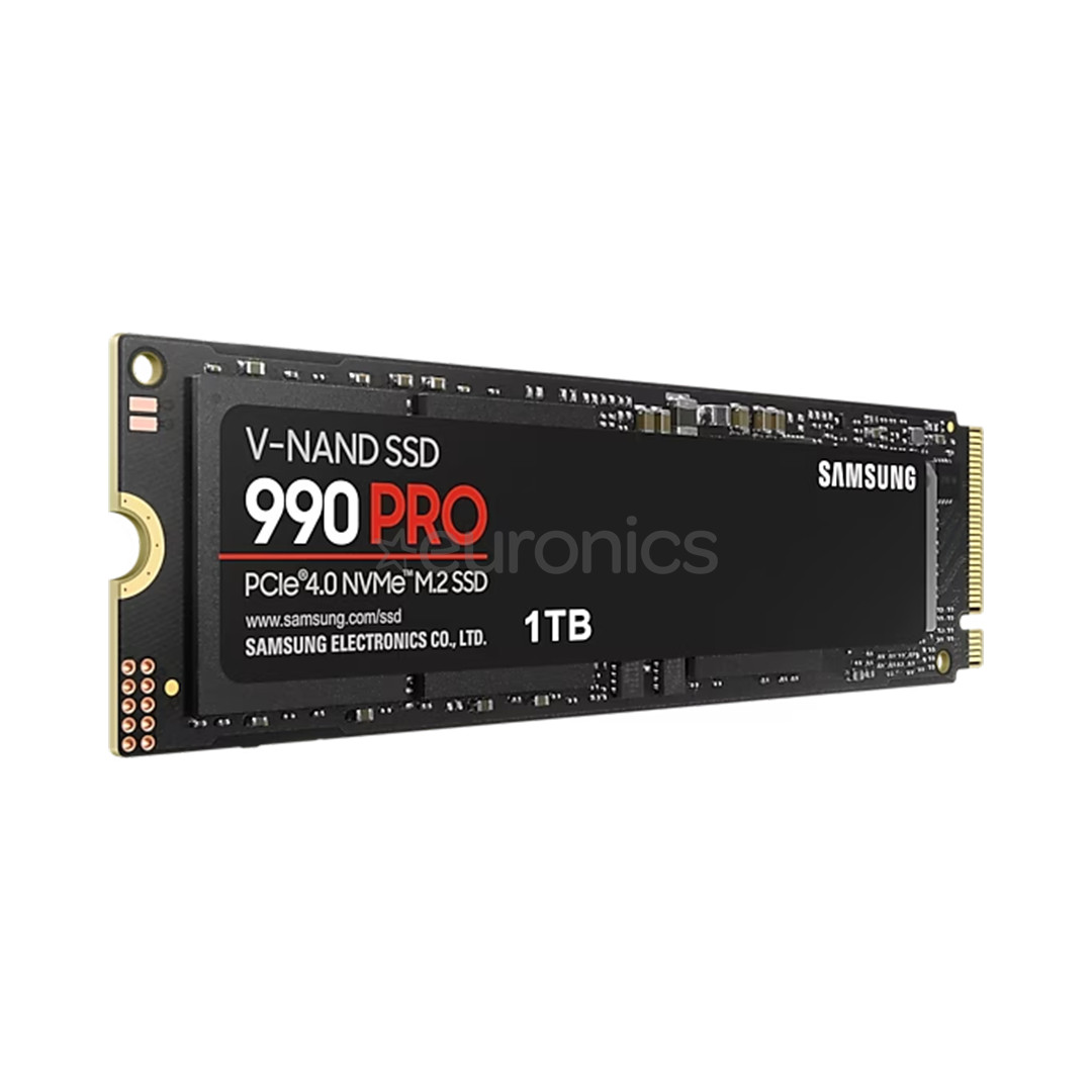 Samsung 990 PRO, 1 TB, PCIe 4.0 NVMe M.2, melna - SSD cietais disks