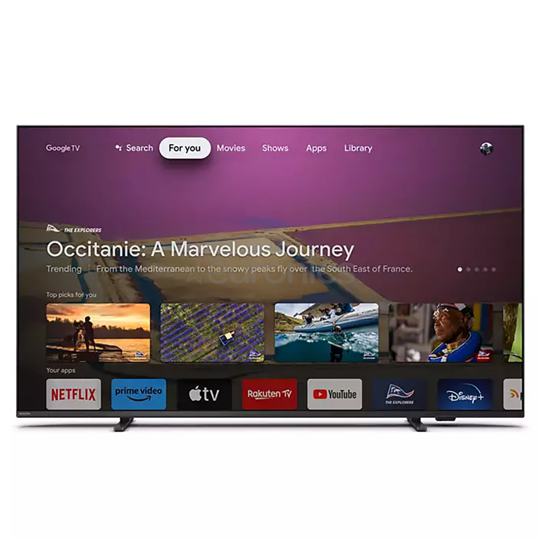 Philips The One PUS8558, 65'', Ultra HD, LED LCD, боковые ножки, черный - Телевизор