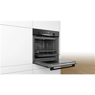 Bosch Serie 6, pyrolytic cleaning, 71 L, black - Built-in Oven