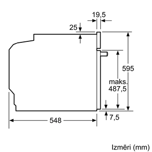 Bosch Serie 6, пиролитическая очистка, 71 л, черный - Интегрируемый духовой шкаф