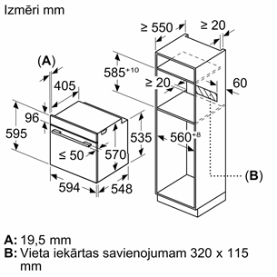 Bosch Serie 6, 71 L, melna - Iebūvējama elektriskā cepeškrāsns