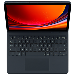 Samsung Galaxy Tab S9 / S9 FE Book Cover Keyboard, melna - Apvalks ar klaviatūru planšetdatoram