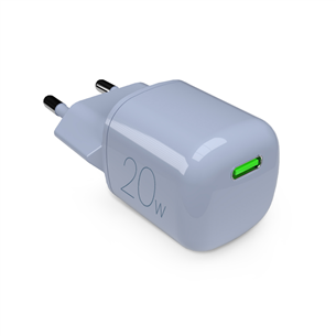 Puro MiniPro, USB-C, 20 W, gaiši zila - Lādētājs PUFCMTCUSBC20WGLBLUE