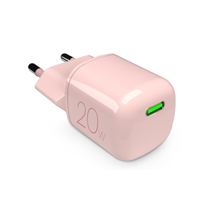 Puro MiniPro, USB-C, 20 Вт, розовый  - Адаптер питания PUFCMTCUSBC20WGROSE