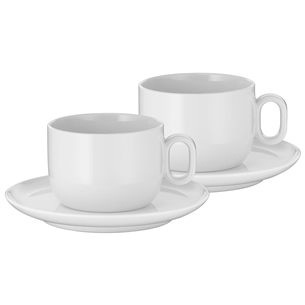 WMF Barista, white - Set of 2 cappuccino cups + plates