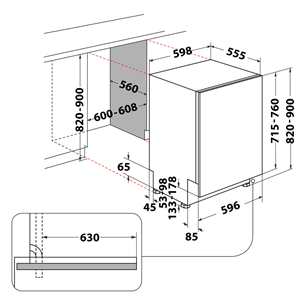 Whirlpool, 15 komplekti, platums 60 cm - Iebūvējama trauku mazgājamā mašīna