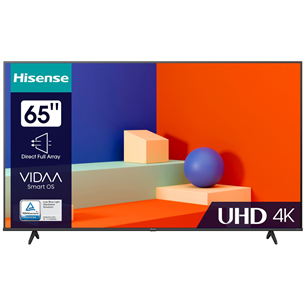 Hisense A6K, 65'', Ultra HD, LED LCD, sānu statīvs, melna - Televizors