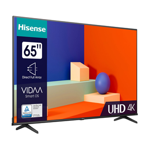 Hisense A6K, 65'', Ultra HD, LED LCD, sānu statīvs, melna - Televizors