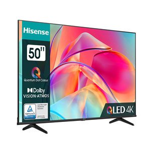 Hisense E7KQ, 50", Ultra HD, QLED, sānu statīvs, melna - Televizors