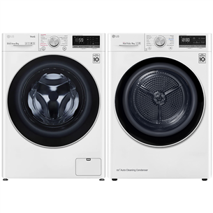 LG, 9 kg + 9 kg - Washing Machine + Clothes Dryer F4WV509S1+RH90V9AV4N