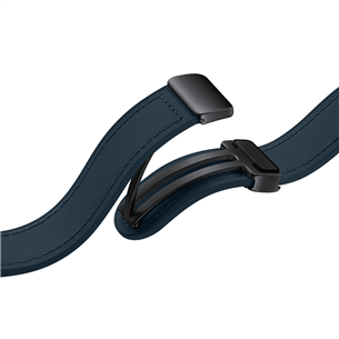 Samsung Galaxy Watch D-Buckle Hybrid Eco-Leather Band, M/L, tumši zila - Siksniņa pulkstenim