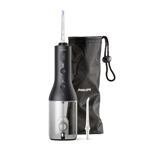 Philips Sonicare Cordless Power Flosser 3000, melna - Zobu starpu tīrītājs HX3826/33