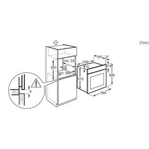 Electrolux 600 SteamBake, 65 L, melna - Iebūvējama elektriskā cepeškrāsns