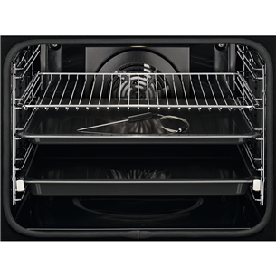 Electrolux SteamBake 600, 72 л, пиролитическая очистка, черный - Интегрируемый духовой шкаф