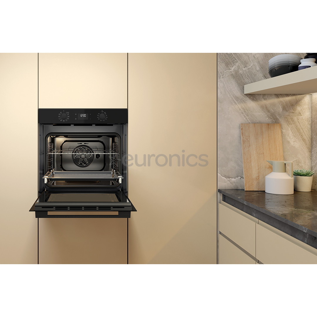 Whirlpool, catalytic cleaning, 71 L, black - Built-in oven