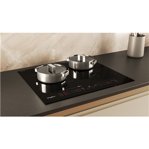 Whirlpool, width 59 cm, black - Built-in induction hob