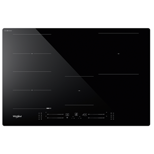 Whirlpool, width 77 cm, black - Built-in induction hob