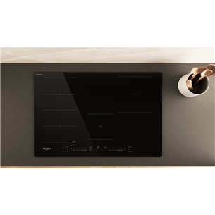 Whirlpool, width 77 cm, black - Built-in induction hob