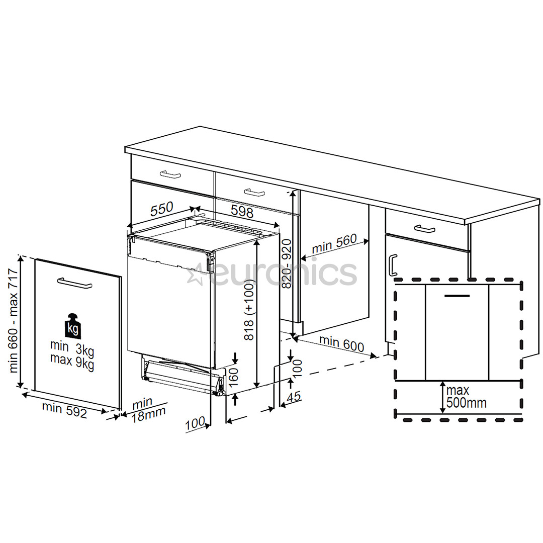 Beko, 16 place settings - Built-in dishwasher