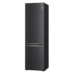 LG, Total No Frost, 384 L, 203 cm, matte black - Refrigerator