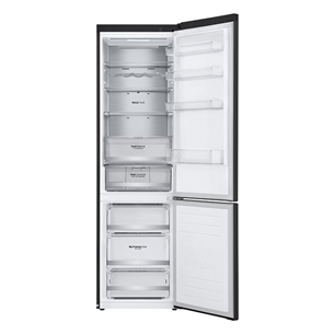 LG, Total No Frost, 384 л, высота 203 см, матовый черный - Холодильник