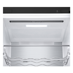 LG, Total No Frost, 384 л, высота 203 см, матовый черный - Холодильник