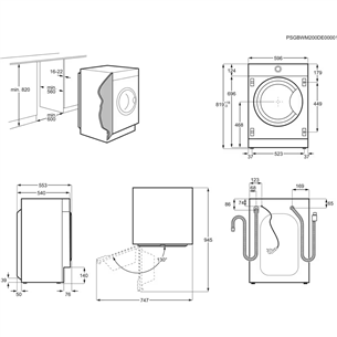 Electrolux UltraCare 8 kg, depth 54 cm, 1400 rpm - Built-in washing machine