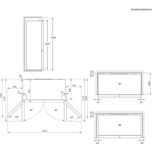 Electrolux 900 Frost Free, 522 L, augstums 190 cm, melna - SBS ledusskapis