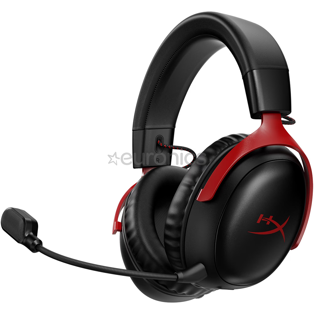 HyperX Cloud III Wireless, melna/sarkana - Bezvadu austiņas