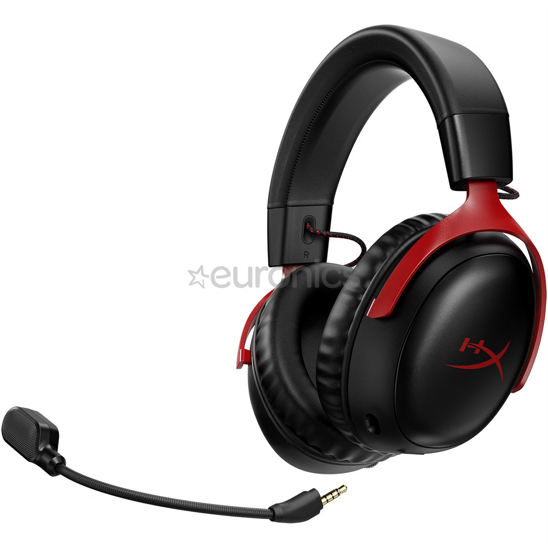 HyperX Cloud III Wireless, melna/sarkana - Bezvadu austiņas