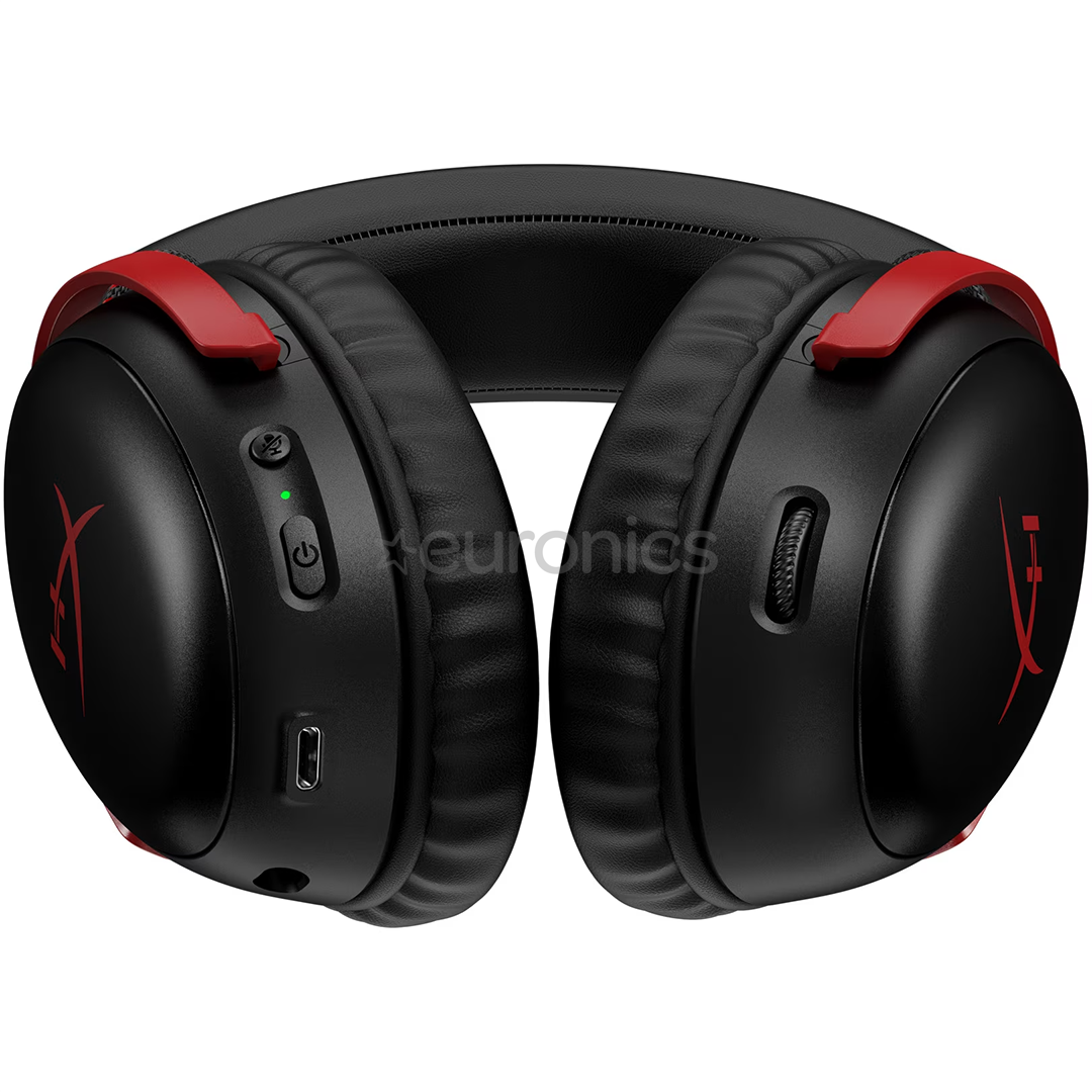 HyperX Cloud III Wireless, melna/sarkana - Bezvadu austiņas