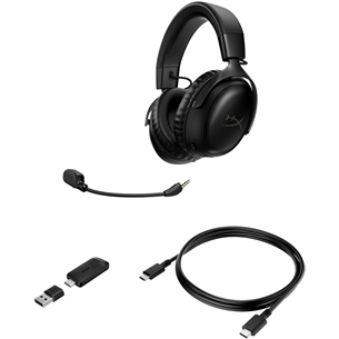 HyperX Cloud III Wireless, melna - Bezvadu austiņas