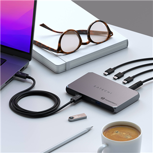 Satechi Thunderbolt 4 Slim Hub, dark grey - Notebook dock